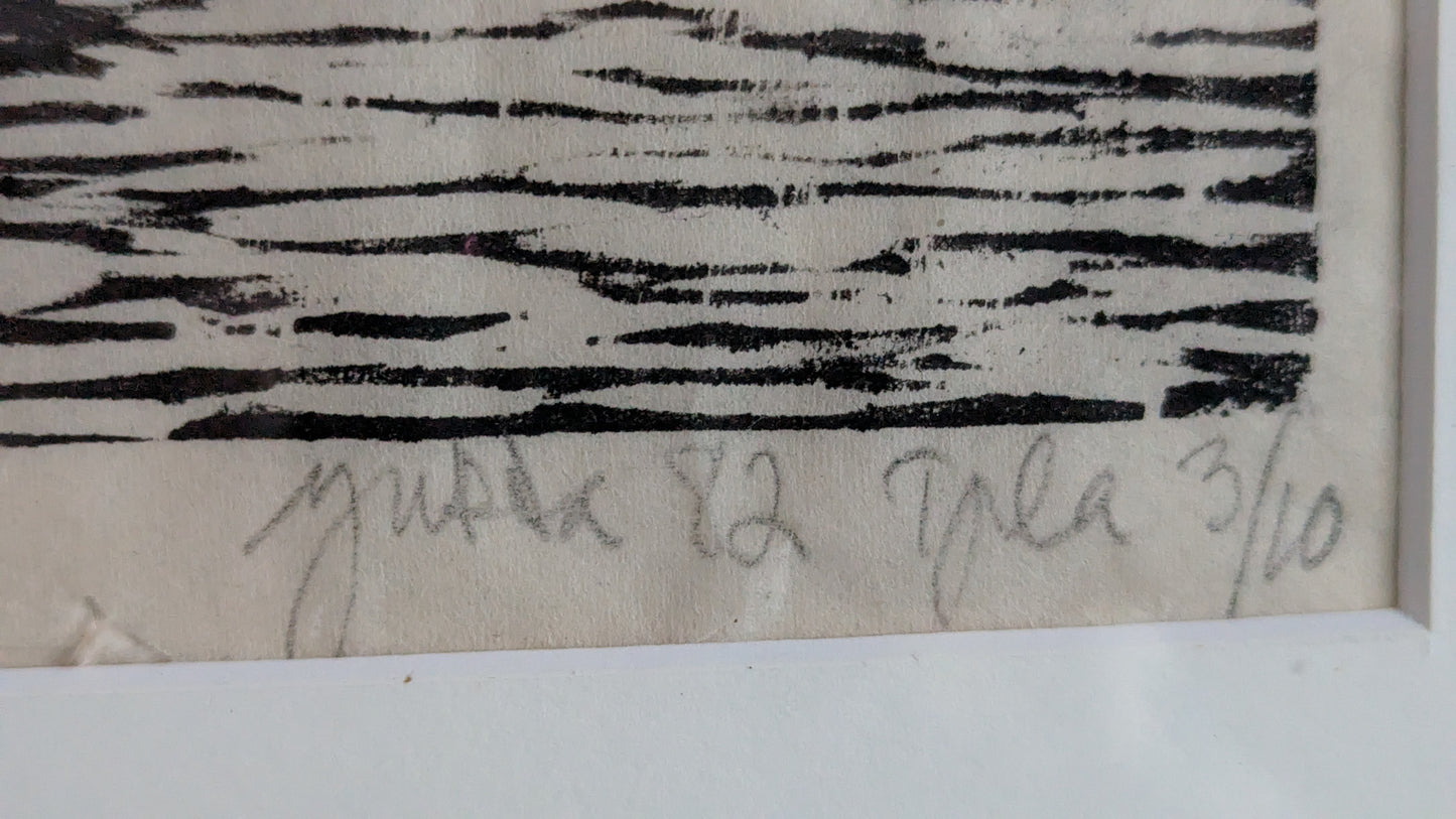 Signeerattu ja Numeroitu Puupiirros (3/10, 1982)