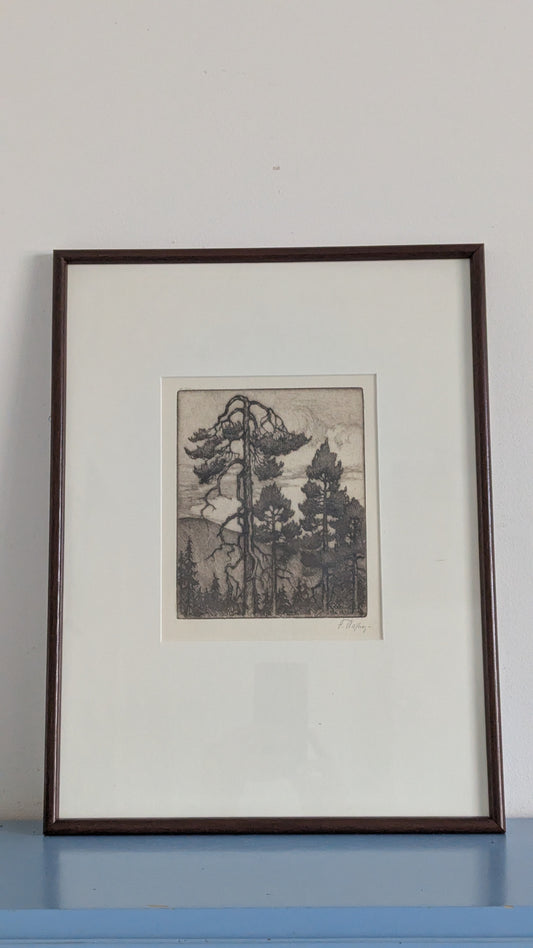 Frans Nyberg - Aatsinki (Signeerattu Puupiirros 1931)