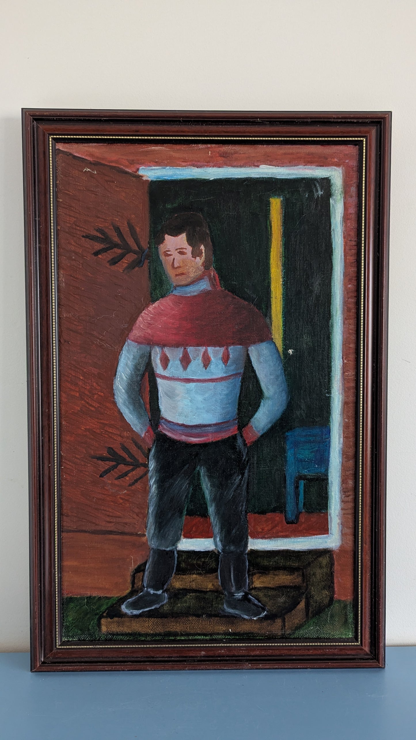Jussipaitainen Mies (Signeeraamaton Öljyvärimaalaus Kankaalle)