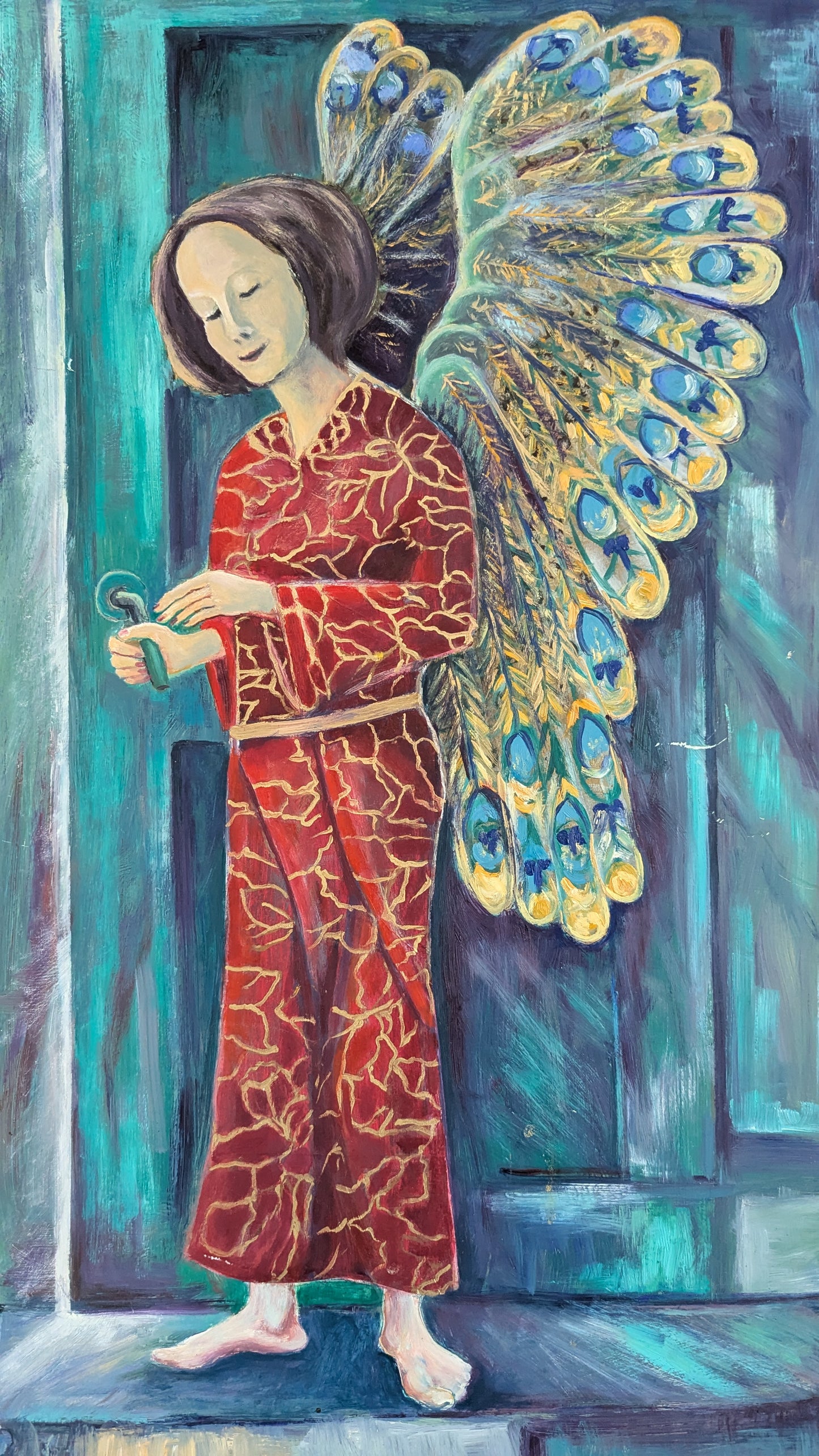 Pekka Åkerblad - Signeerattu Akryylimaalaus (2005, Korkeus: 100cm)