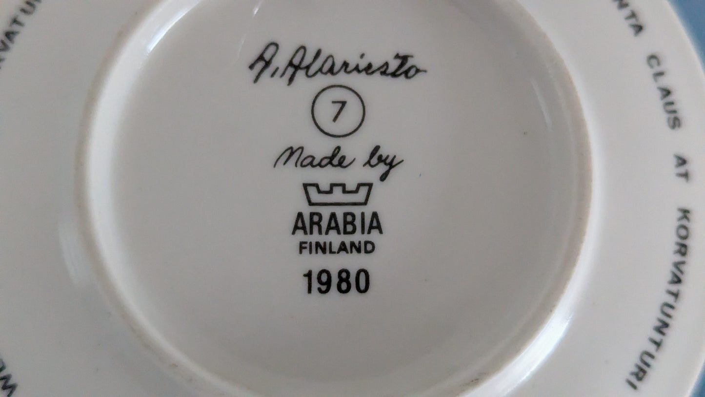 Arabia Joulupukki Korvatunturilla Seinälautanen (1980, Andreas Alariesto)
