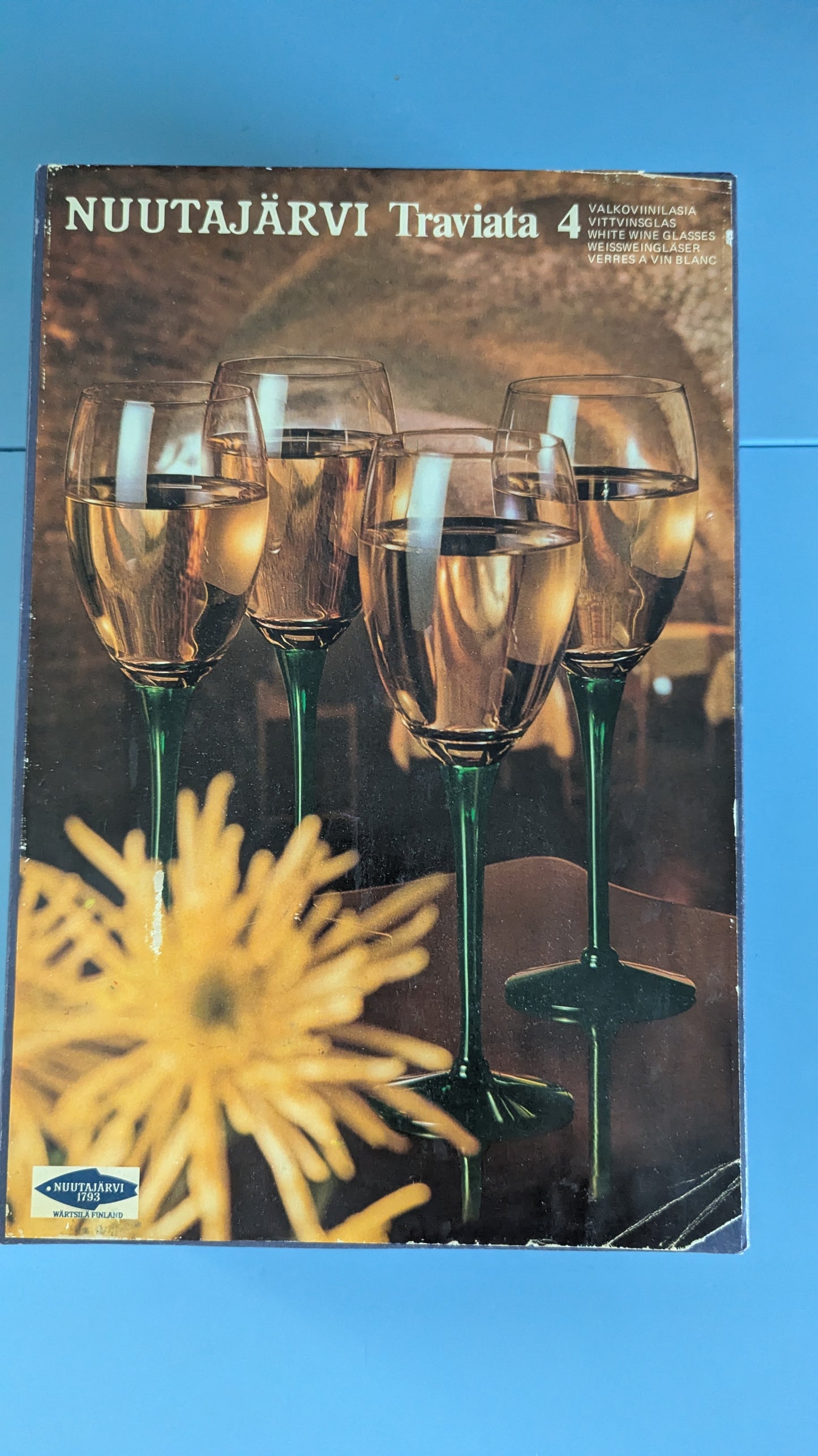 Nuutajärvi Traviata Viinilasi (4kpl, 1958-1990, Saara Hopea, Alk. Pakkauksessa)