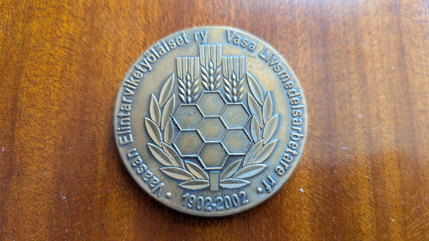 Turun Merkki-Mitali - Vaasan Elintarviketyöläiset Ry 100-Vuotta Pöytämitali (2002)