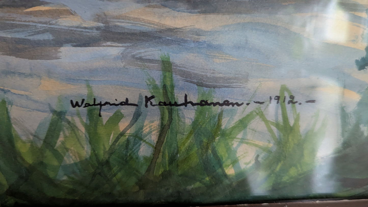Walfrid Kauhanen - Signeerattu Akvarellimaalaus (1912)
