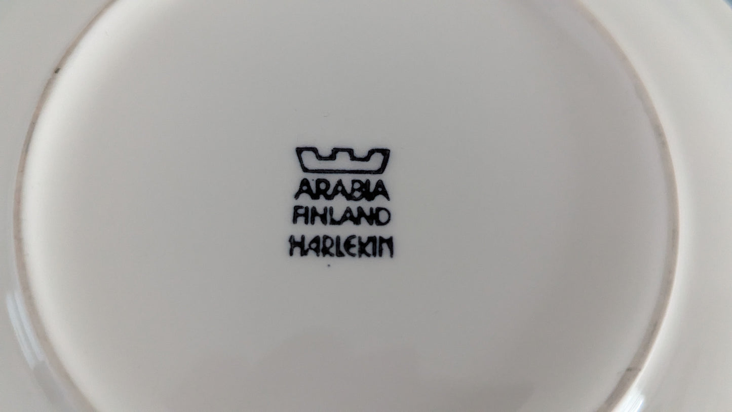 Arabia Harlekin Turkos Leivoslautanen / Leipälautanen (11kpl, Inkeri Leivo)