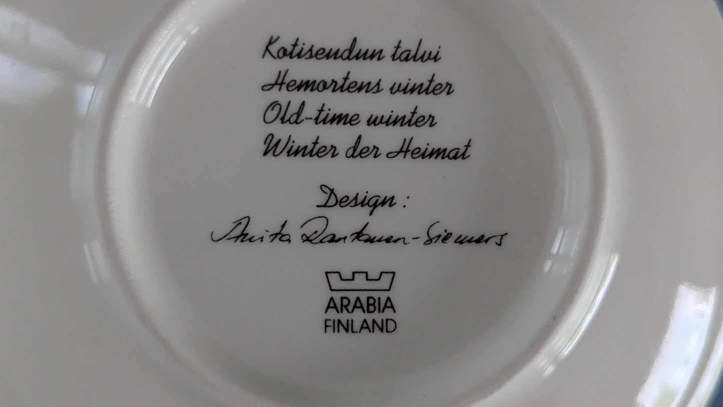 Arabia Kotiseudun Talvi Seinälautanen (Anita Rantanen-Siewers)