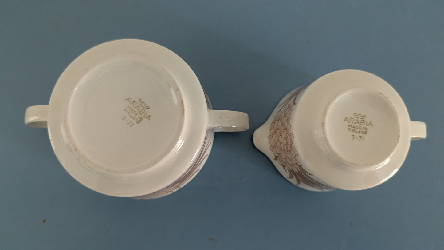 Arabia Pulmu Sokerikko ja Kermakko (1969-1973, Raija Uosikkinen)
