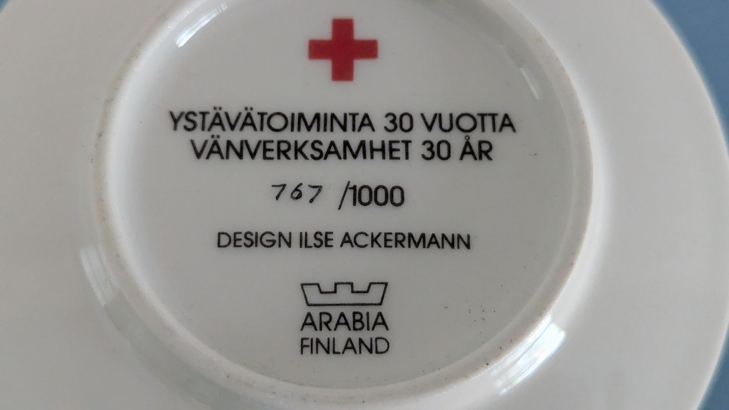 Arabia - Ystävätoiminta 30 Vuotta Seinälautanen (SPR, Ilse Ackermann)