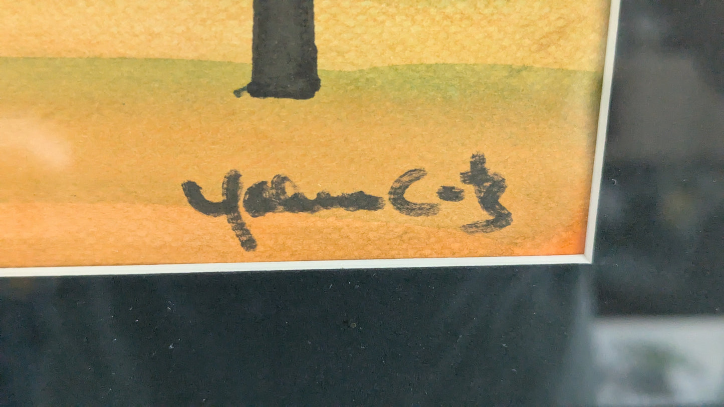 Johanna Cedercreutz - Elokuu (Signeerattu Akvarellimaalaus)