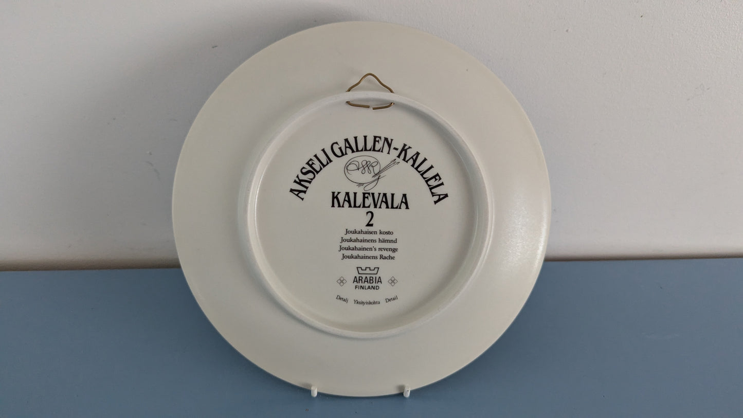 Arabia Kalevala Joukahaisen Kosto Seinälautanen (1982, Akseli Gallen-Kallela)