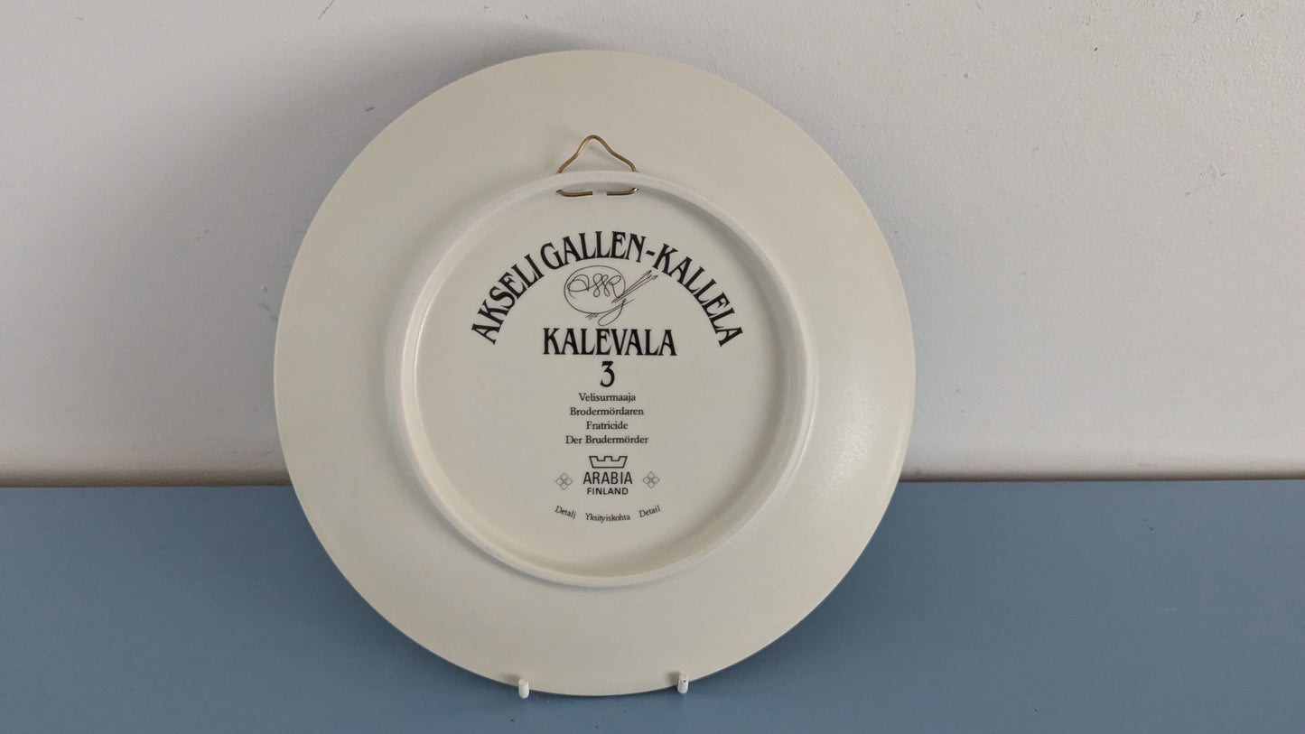 Arabia Kalevala Velisurmaaja Seinälautanen (1982, Akseli Gallen-Kallela)