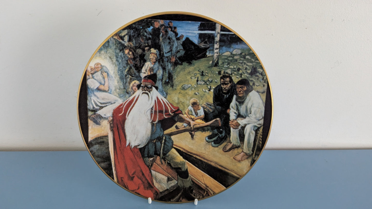 Arabia Kalevala Väinämöisen Lähtö Seinälautanen (1982, Akseli Gallen-Kallela)