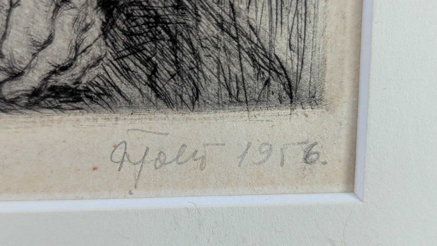 Viive Tolli - Tüdruve Juula Muhus (Signeerattu Etsaus 1956)