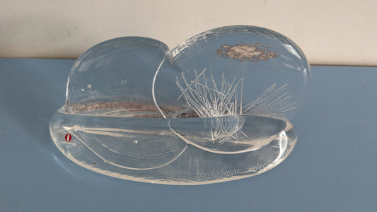 Iittala Pilvi Taidelasiesine / Koriste-esine (1987, Signeerattu, Timo Sarpaneva)