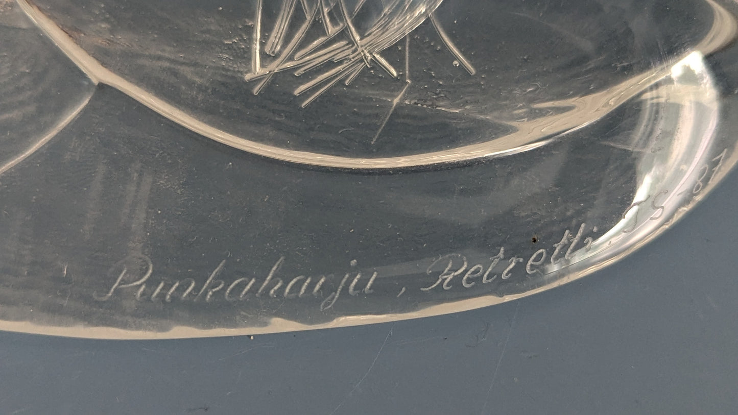 Iittala Pilvi Taidelasiesine / Koriste-esine (1987, Signeerattu, Timo Sarpaneva)