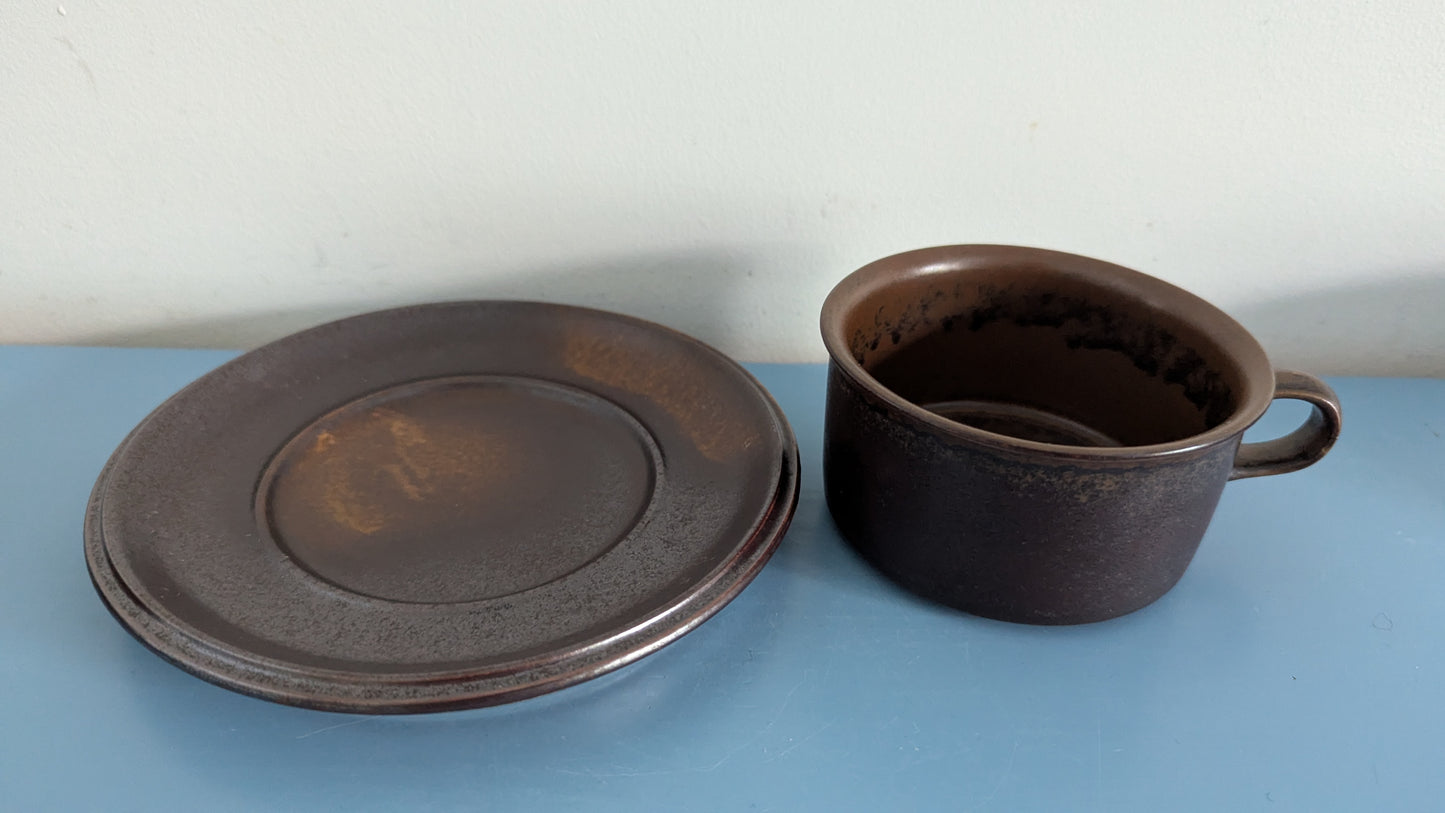 Arabia Ruska Teeastiasto Kolmelle Hengelle (6-osainen, 1960-1999, Ulla Procope)