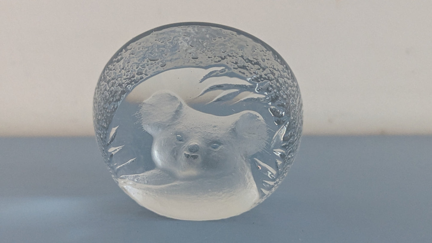 Målerås Glasbruk - Koala Paperipaino (Mats Jonasson)