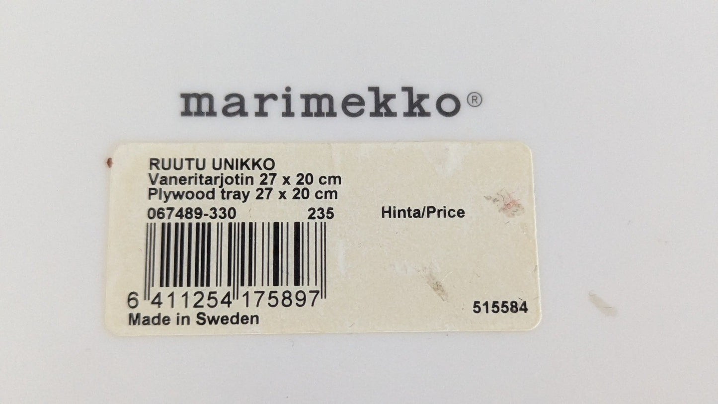 Marimekko Ruutu-Unikko Tarjotin (2014, Maija ja Emma Isola)