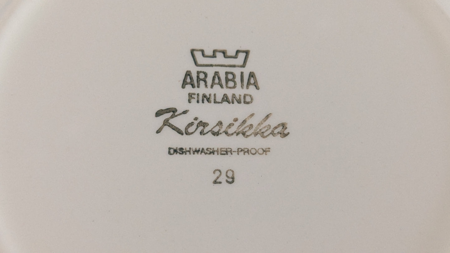 Arabia Kirsikka Leivoslautanen / Leipälautanen (5kpl, 1975-1979, Inkeri Leivo)