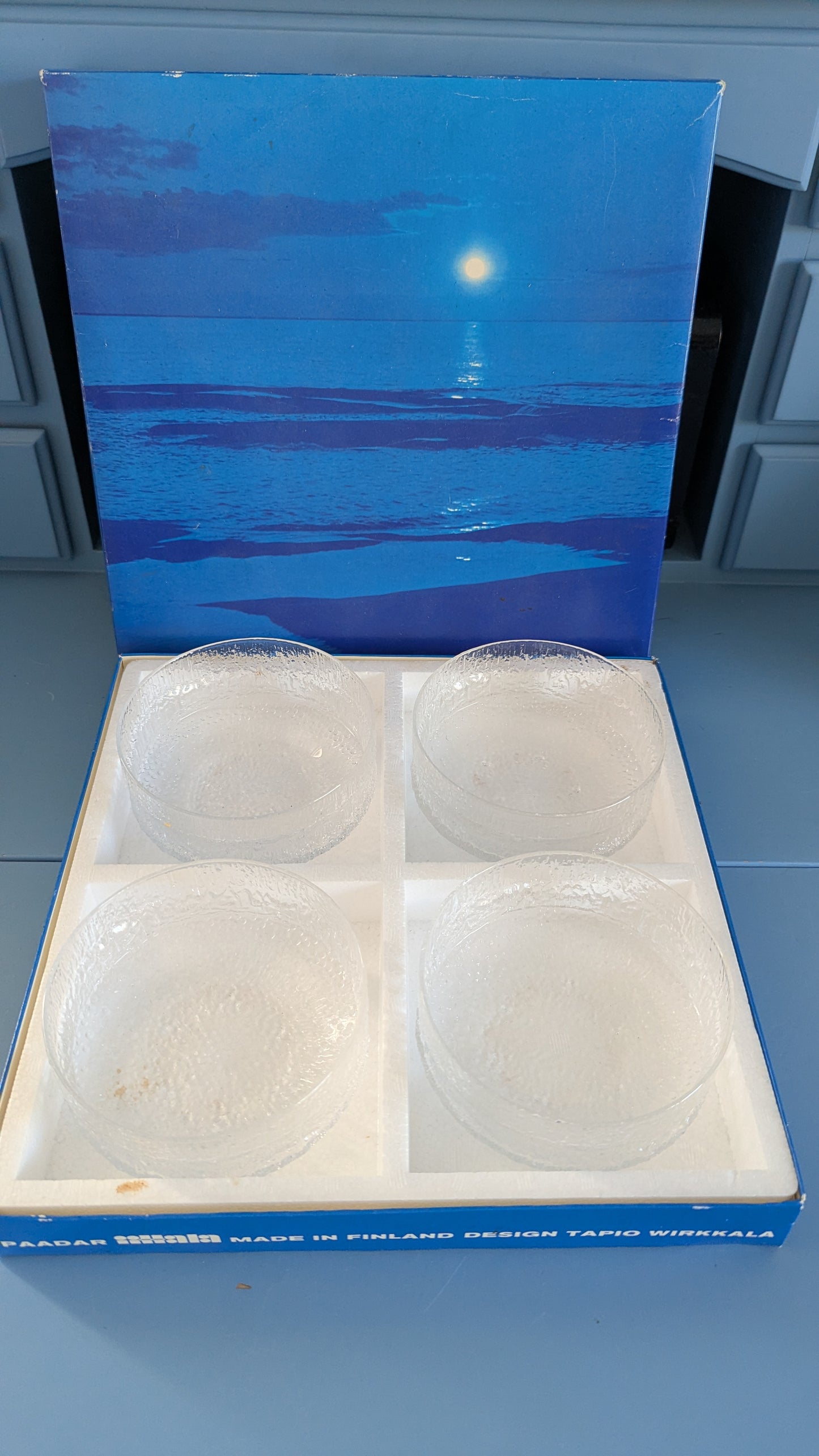 Iittala Paadar Annoskulho (4kpl, 1970-1976, Tapio Wirkkala, Alk. Paketissa)