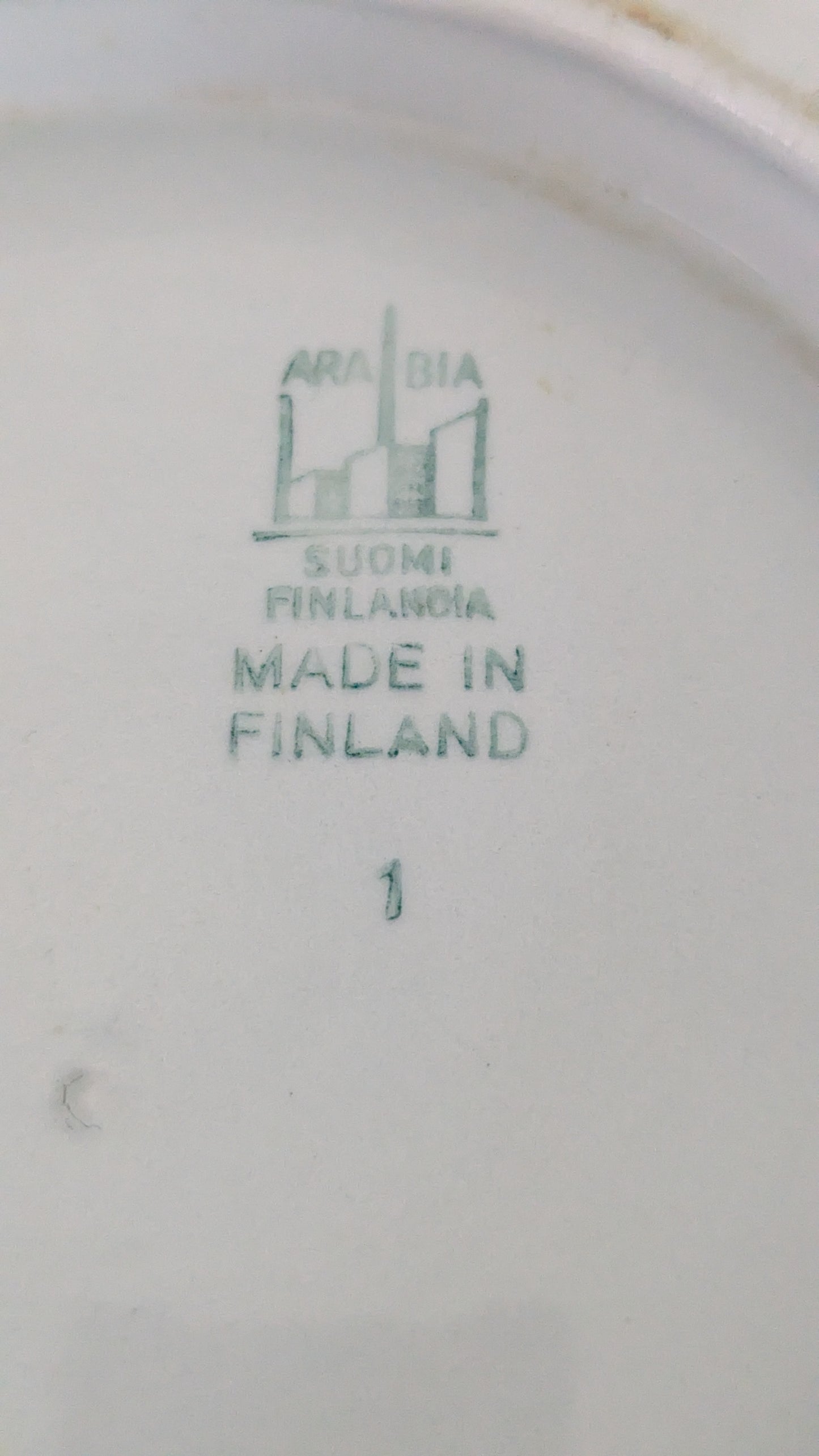 Arabia Käsin Maalattu Tarjoilukulho (1932-1949, Piippuleima)