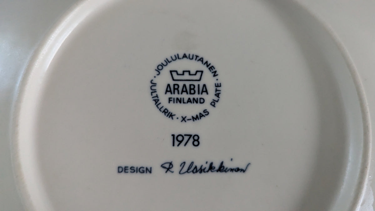 Arabia Joululautanen 1978 (Raija Uosikkinen)
