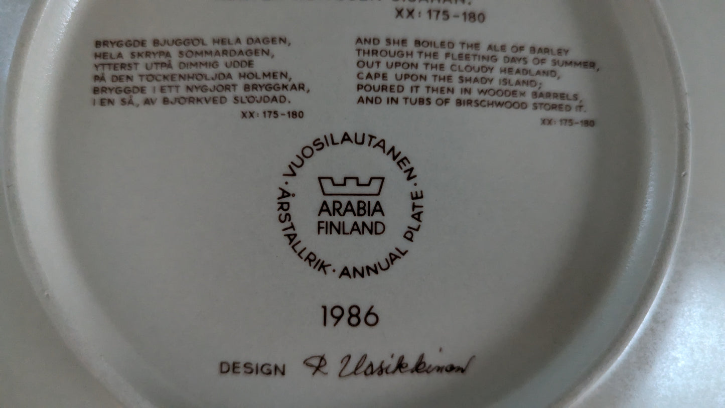 Arabia Kalevala Vuosilautanen 1986 (Raija Uosikkinen)