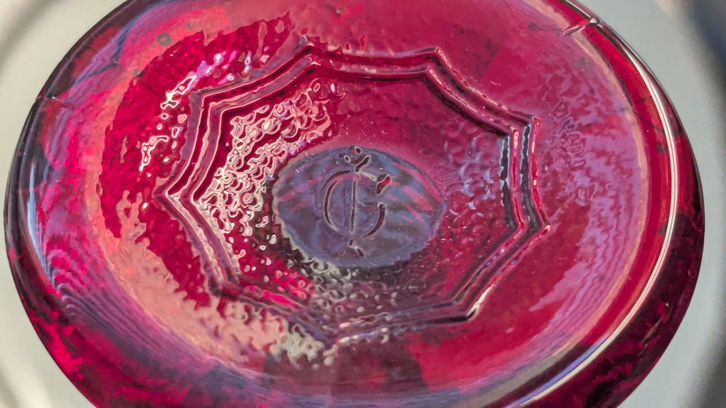 Imperial Glass - Grape Ruby Liköörilasi (3kpl, 1950-1960-luku)