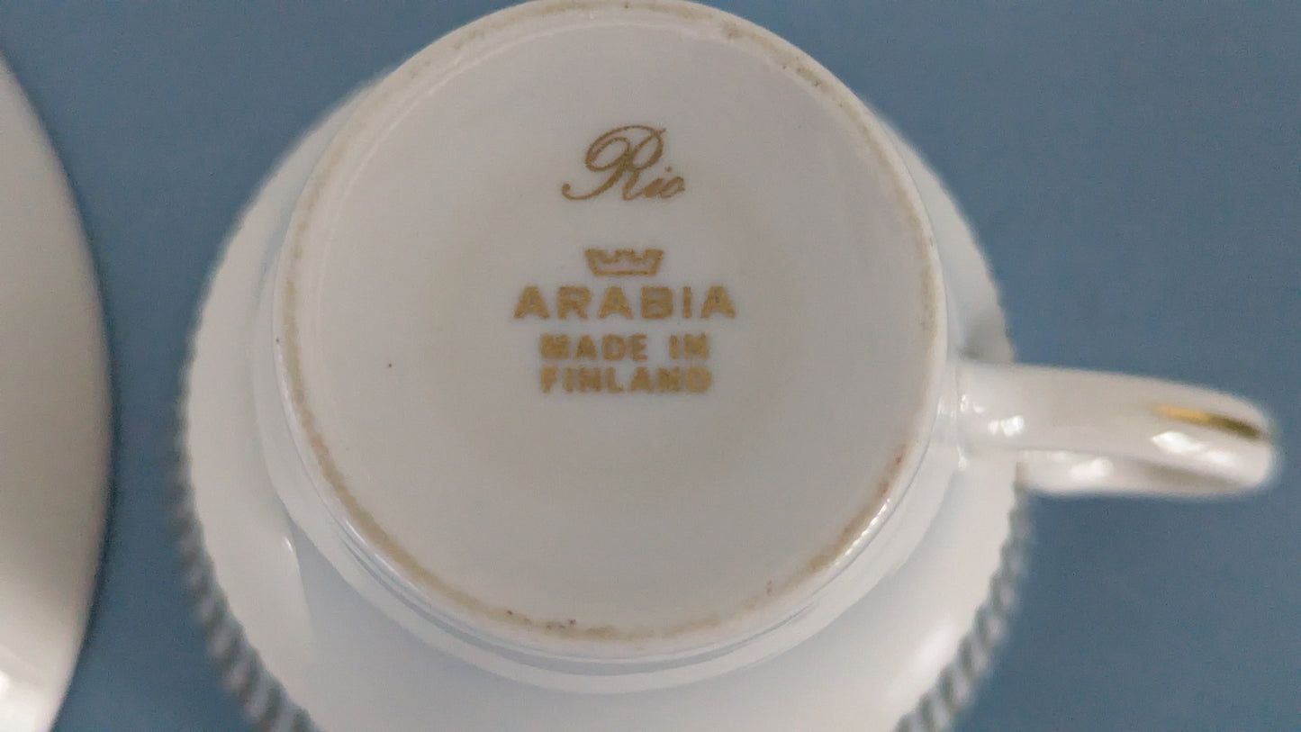 Arabia Rio Kahviastiasto Neljälle Hengelle (8-osaa, 1965-1974, Raija Uosikkinen)