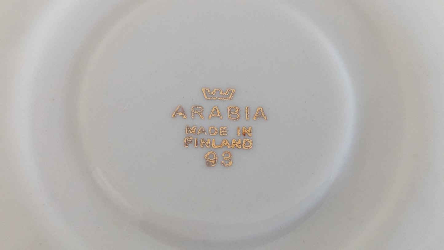 Arabia OZ-Mallin Kukkasin Koristeltu Kahviastiasto Kahdelle Hengelle (4-osainen)