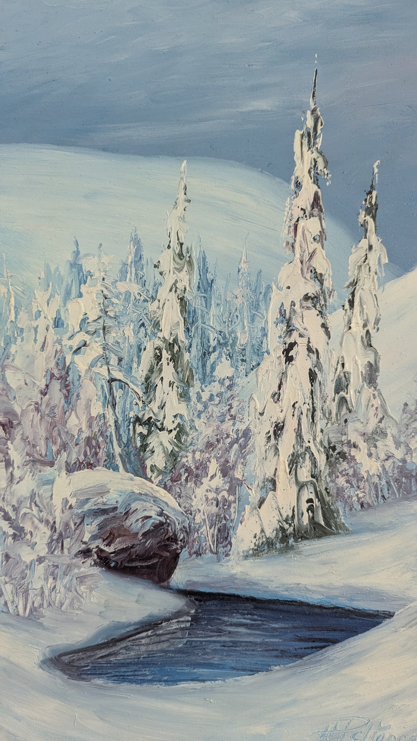 H.Peltonen - Pyhätunturin Isokuru Pelkosenniemi (Signeerattu Öljyvärityö 1968)