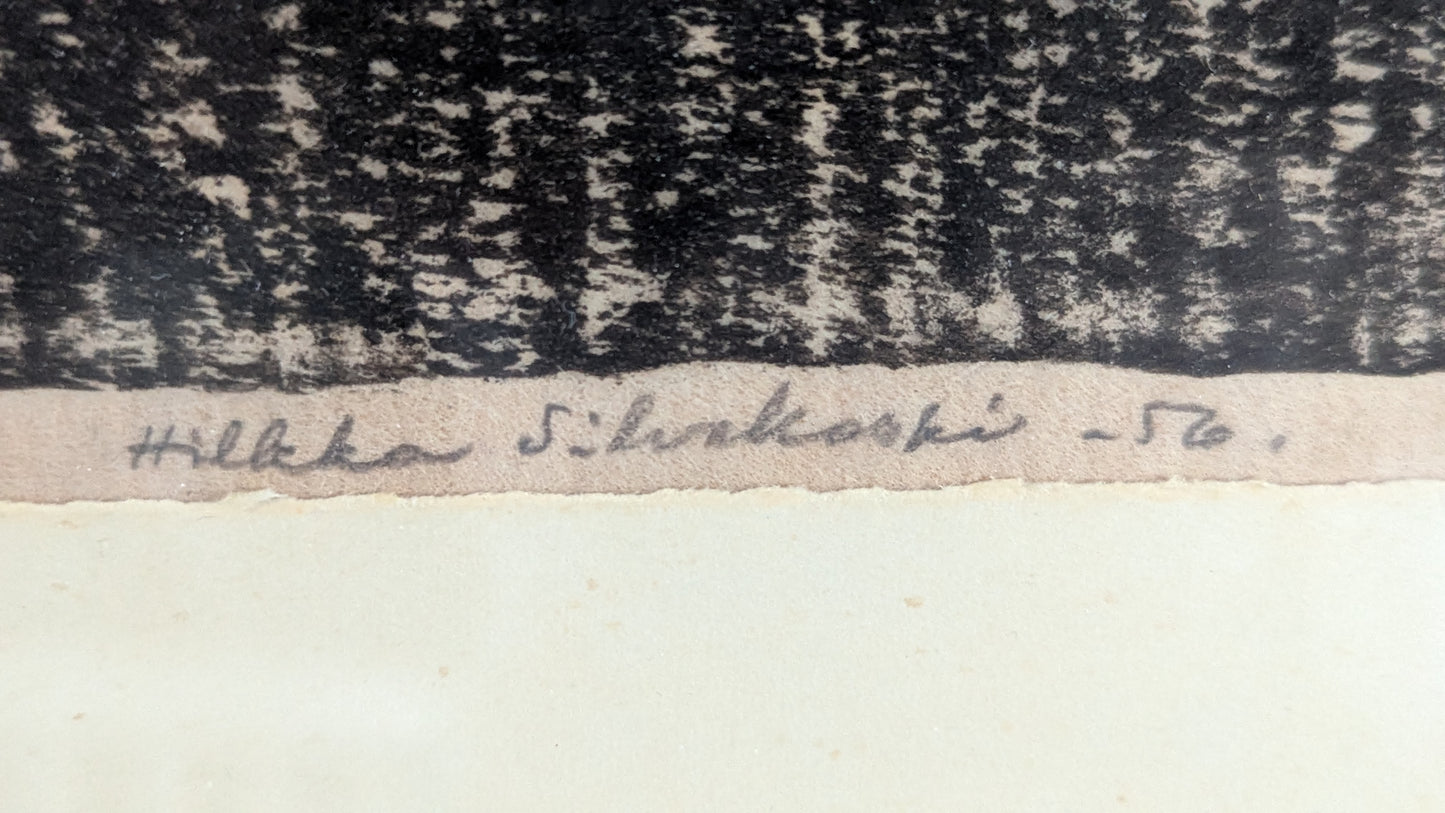Hilkka Silvekoski - Signeerattu Puupiirros (1956)