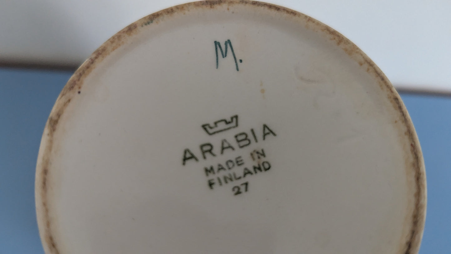 Arabia Lehtiköynnös Kannu / Maitokannu (1950-luku, Käsinmaalattu, Olga Osol)