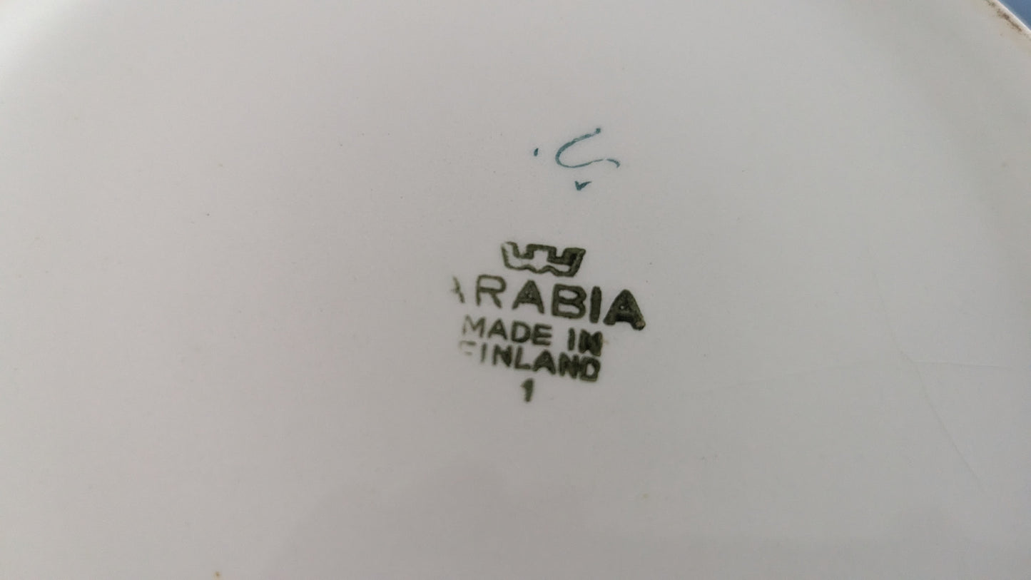 Arabia Lehtiköynnös Terriini / Liemikulho (1950-luku, Käsinmaalattu, Olga Osol)