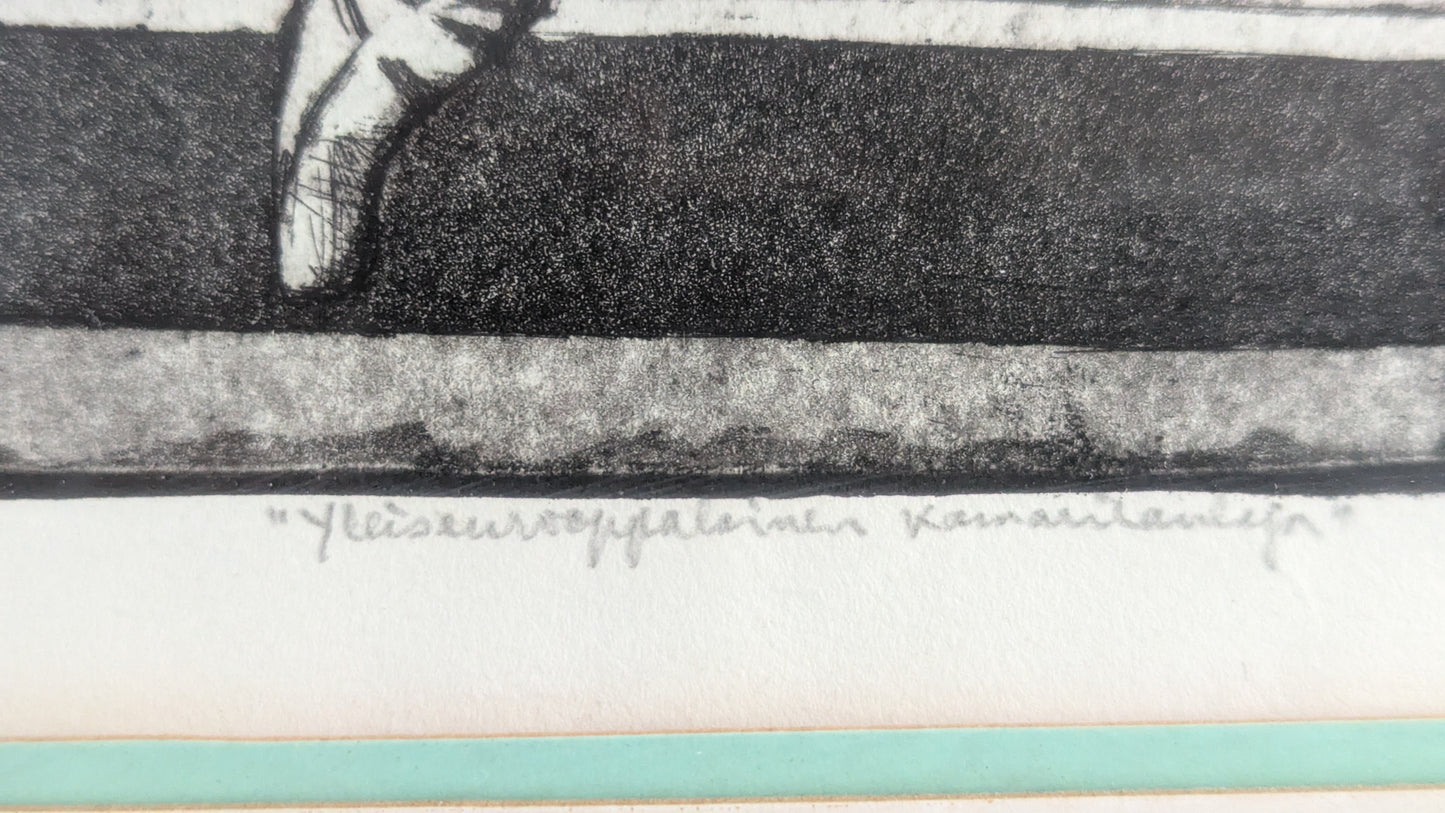 Erkki Sakari Heinonen Yleiseurooppalainen Kamarilaulaja (Sign. Etsaus 1968)