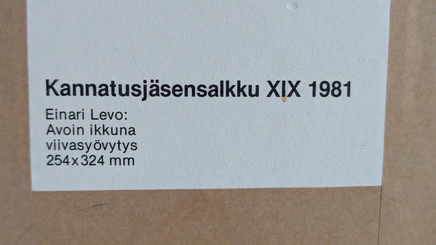 Einari Levo - Avoin Ikkuna (Signeerattu Etsaus 1981)