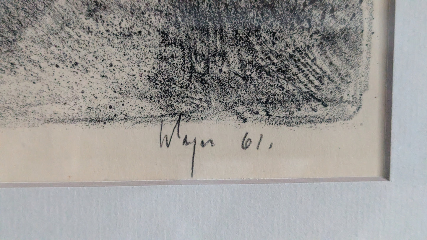 Lasse Wager - Regn / Sade (Signeerattu Litografia 1961)