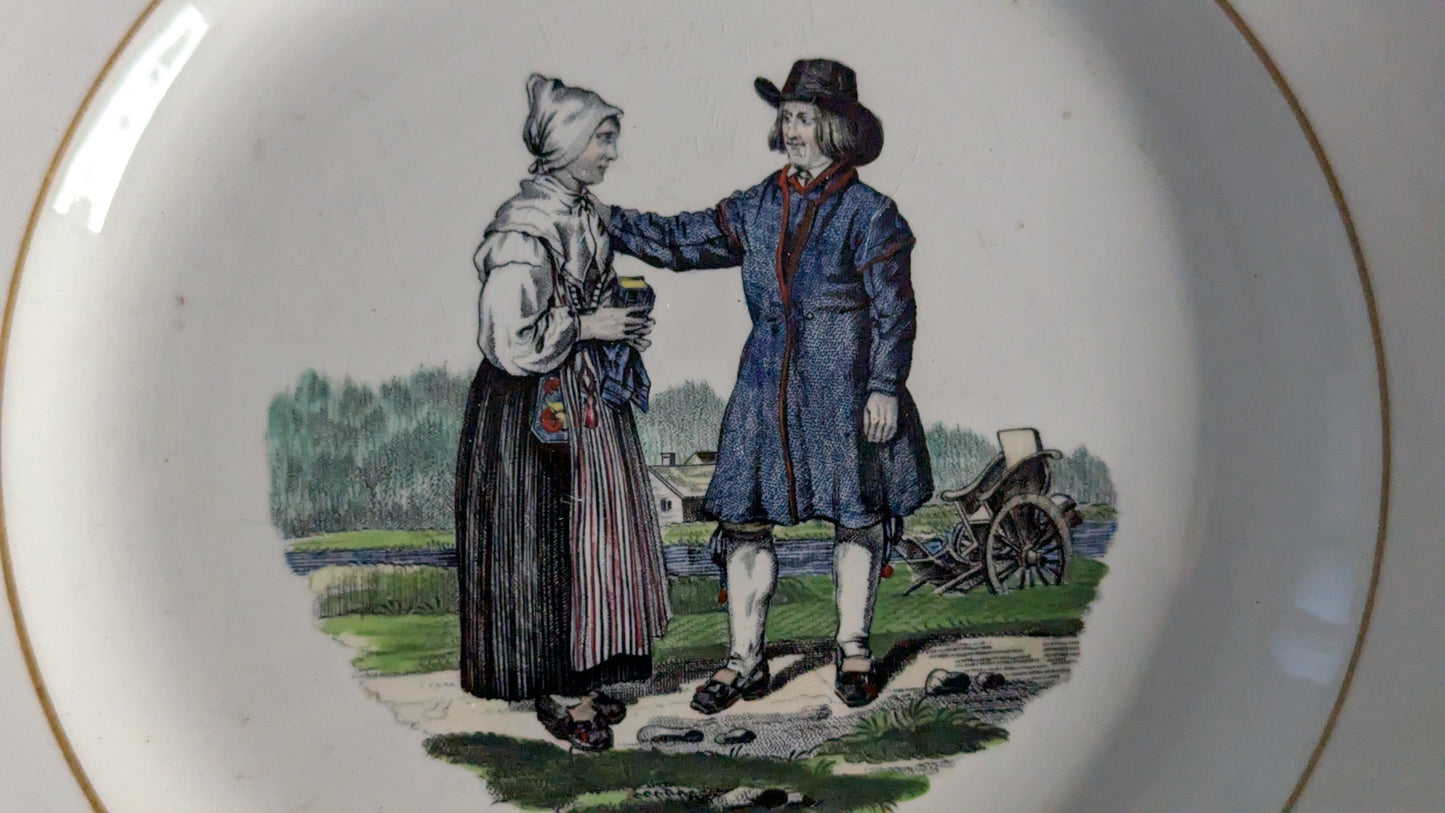 Rörstrand - Vuosi Ruotsissa Ruokalautanen (5kpl, 1866-1884, C.G Forssell)