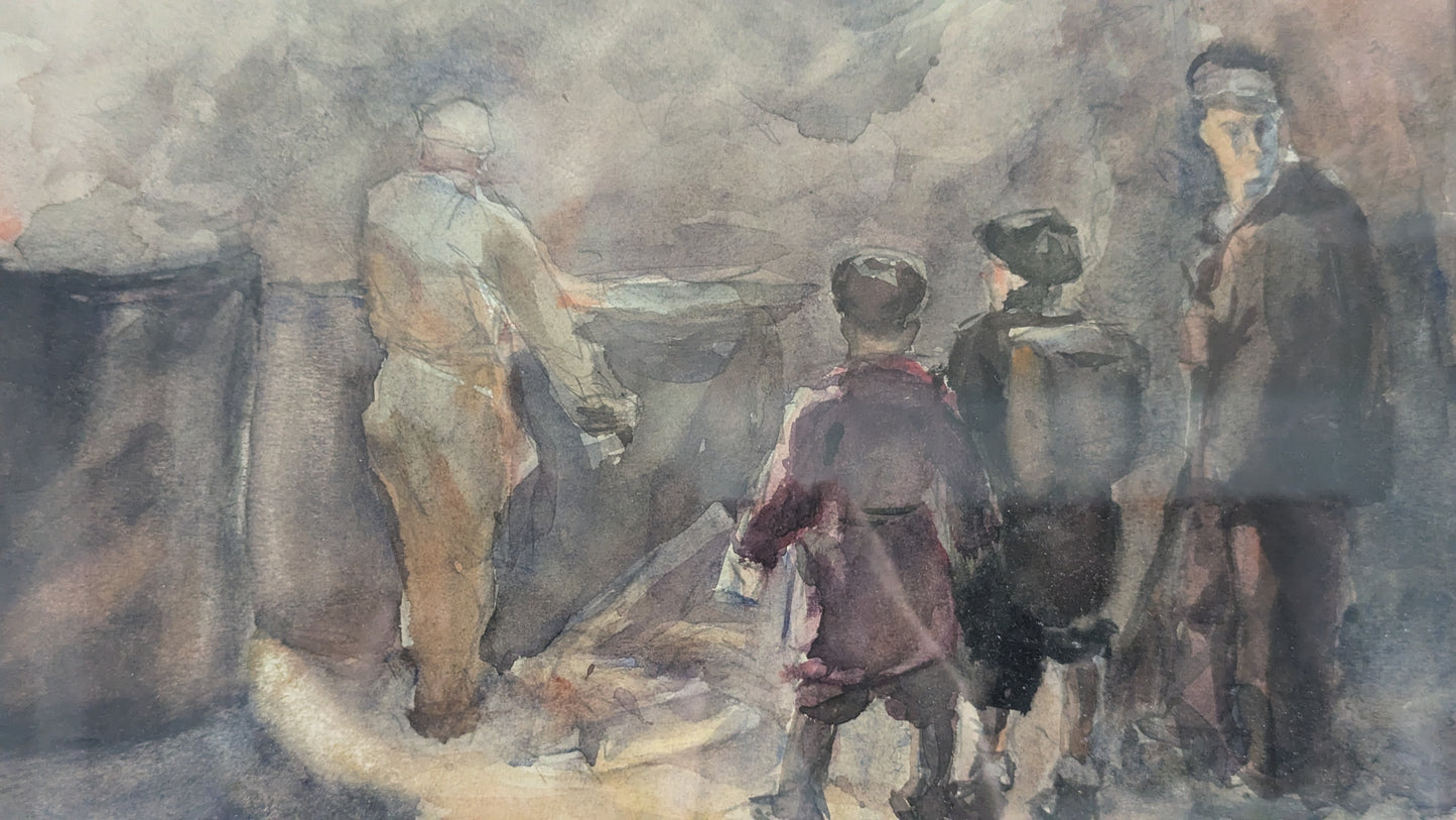 Babushkin - Kevät (Signeerattu Akvarellimaalaus 1949)