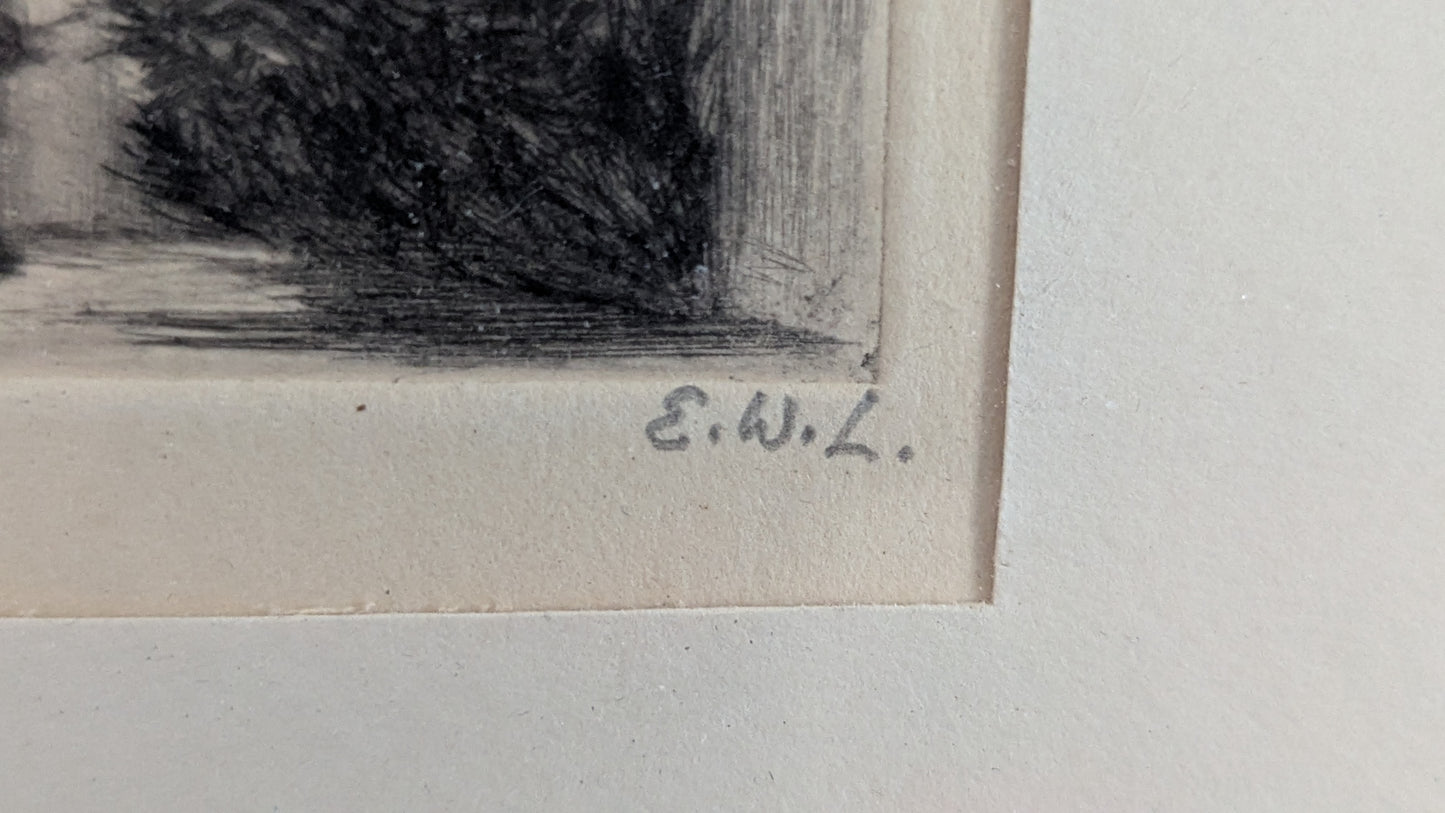 Elizabeth Warren Lindenmuth - The Old Fatio House, St. Augustine (Sign. Etsaus)