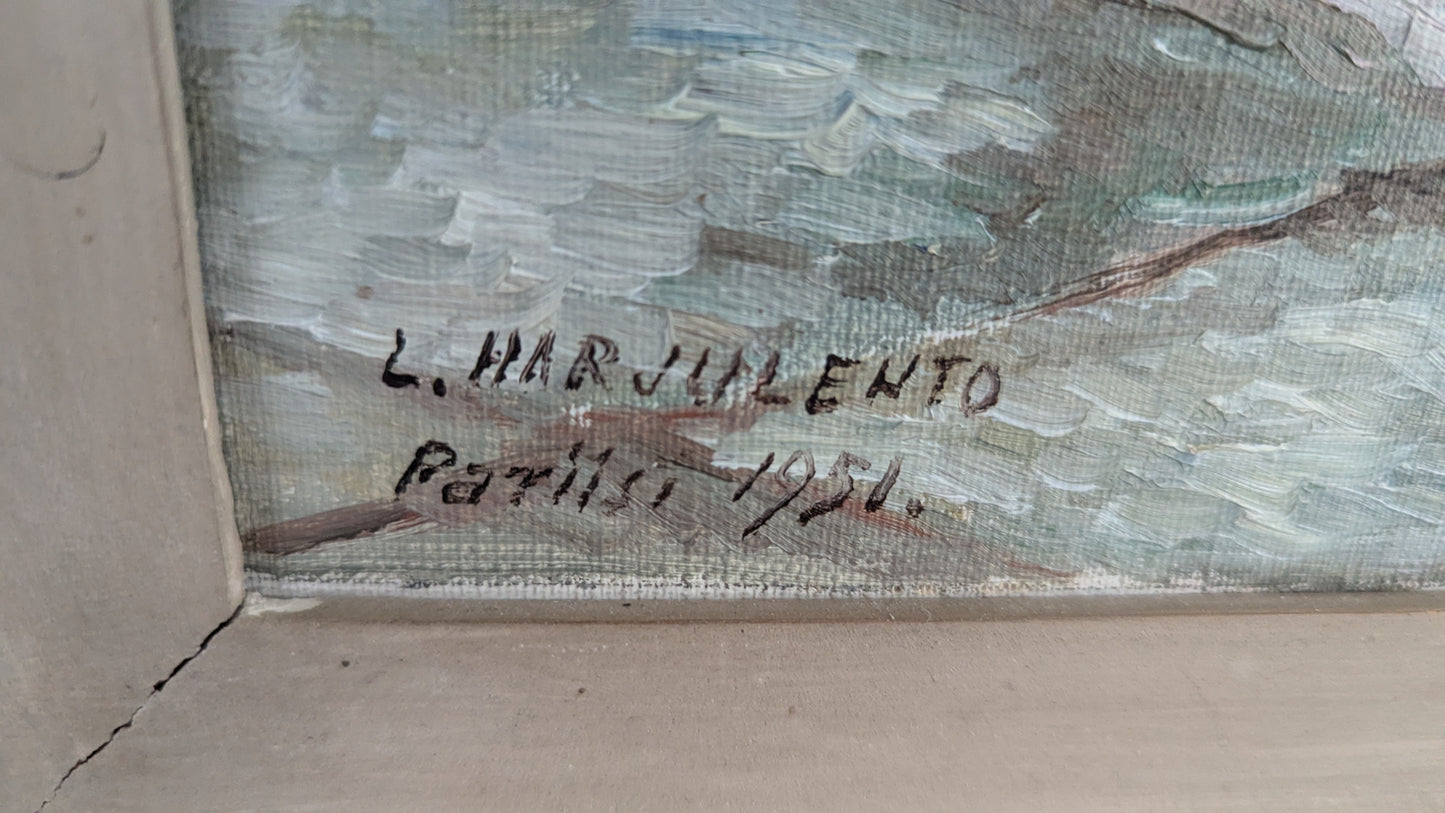 Leo Harjulehto - Pariisi (Signeerattu Öljyvärimaalaus 1951)