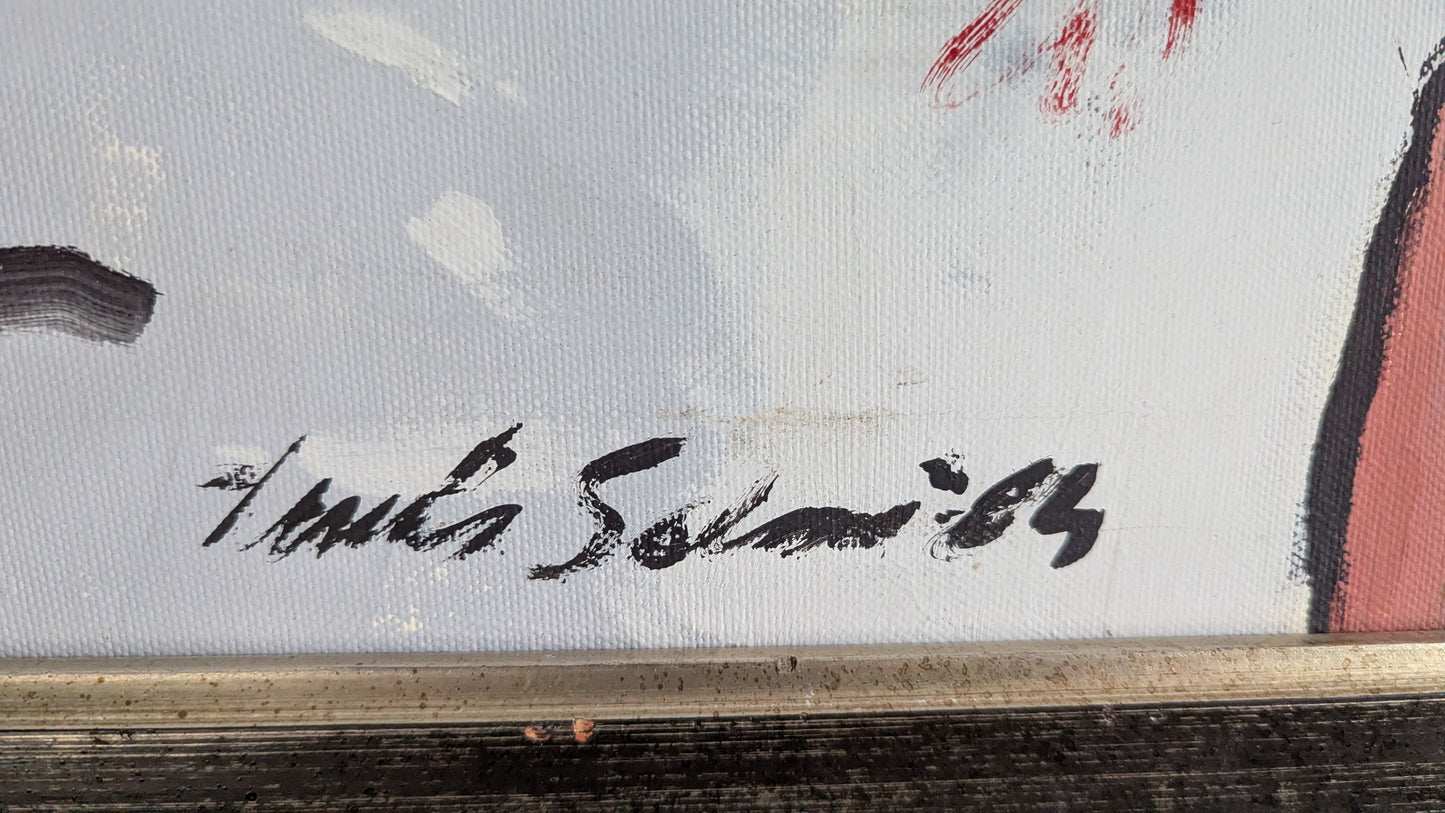 Tuula Salmi - Kyllikin Ryöstö (Signeerattu Akryylimaalaus 1984)