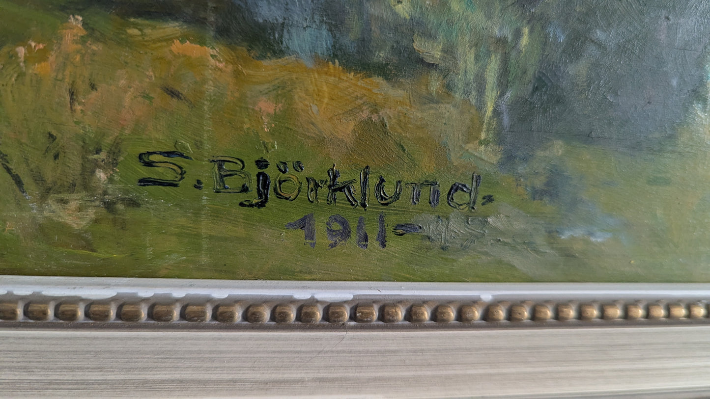 S.Björklund - Signeerattu Öljyvärimaalaus (1911)