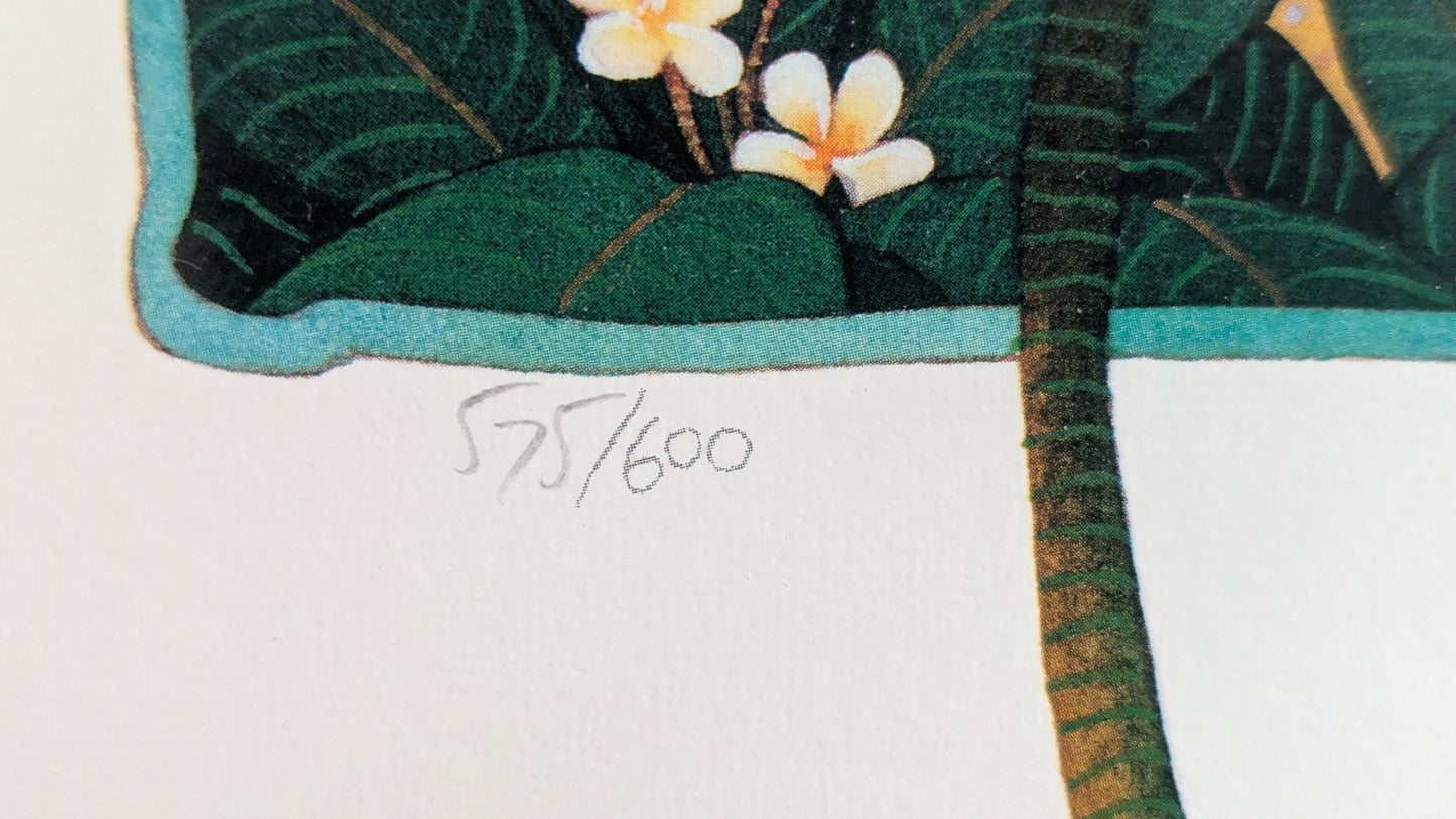 Jo Anne Hook - Ulysses Butterfly with Frangipani (Signeerattu Grafiikka)