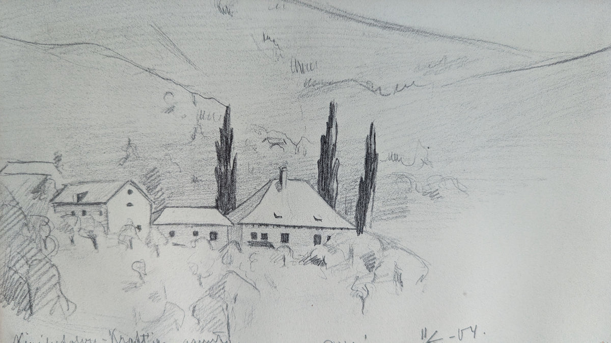 Yrjö Liipola - Királyfalvy - Kraftin Asunto (Signeerattu Lyijypiirros 1904)