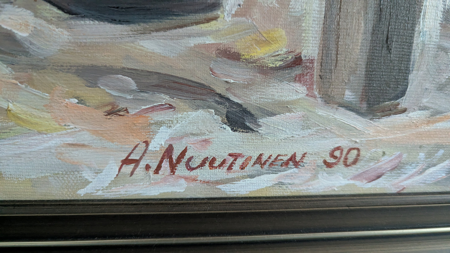 A.Nuutinen - Suutari (Signeerattu Öljyvärimaalaus 1990)
