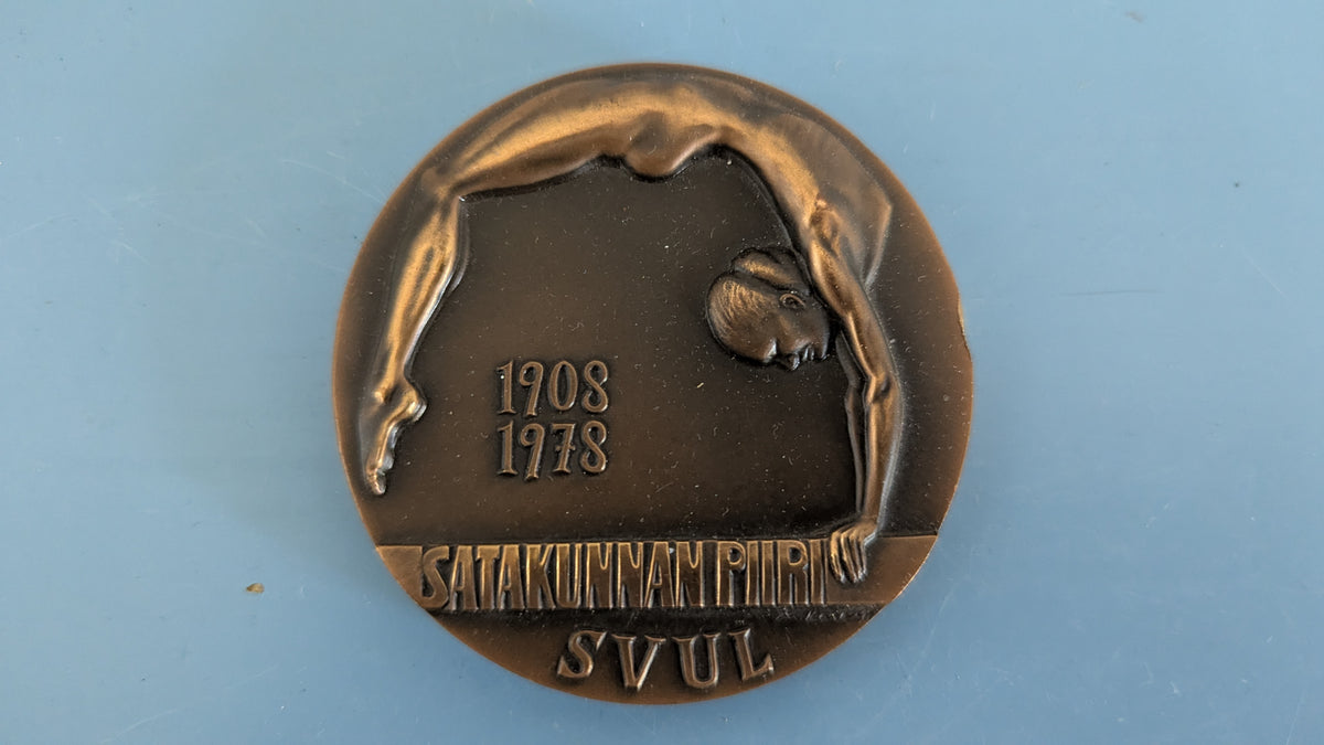 Kultateollisuus - SVUL Satakunnan Piiri 70-Vuotta 1978 Pöytämitali (Signeerattu)