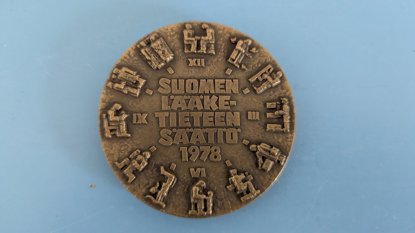 Tillander - Suomen Lääketieteen Säätiö 1978 Pöytämitali (Heikki Häiväoja)
