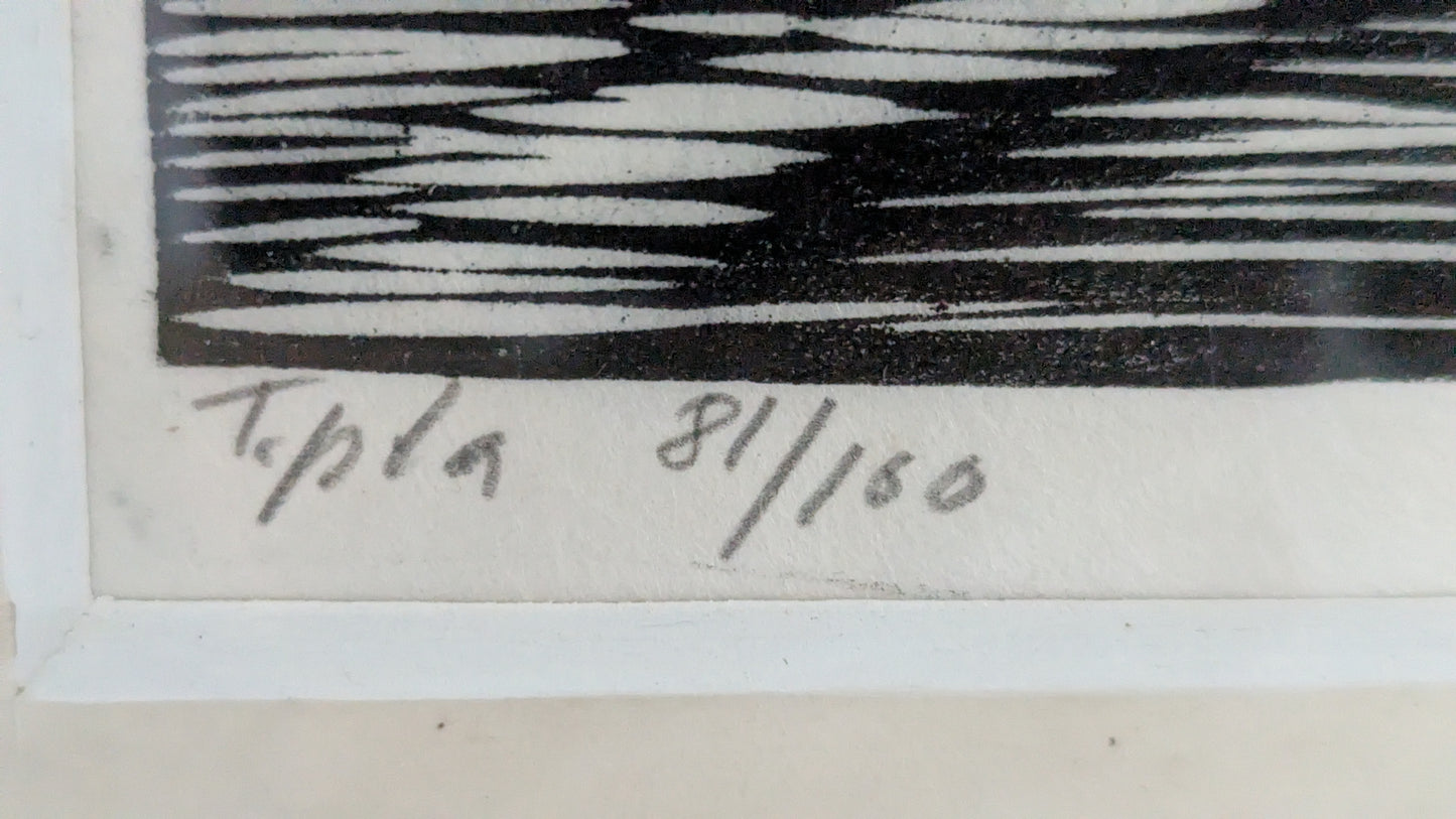 Einari Levo - Tehdas (Signeerattu Puupiirros 1976)