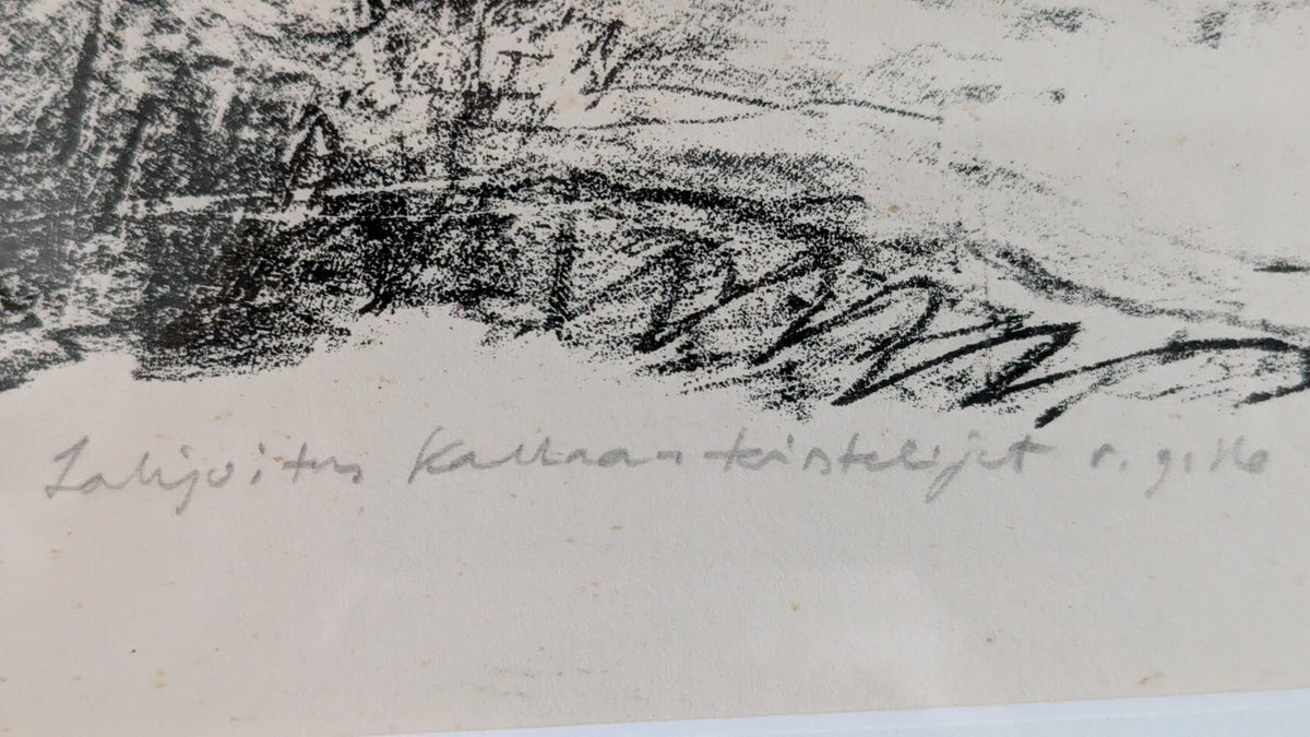 Aukusti Tuhka - Kollaanjoki (Signeerattu Litografia, 1943/1959)